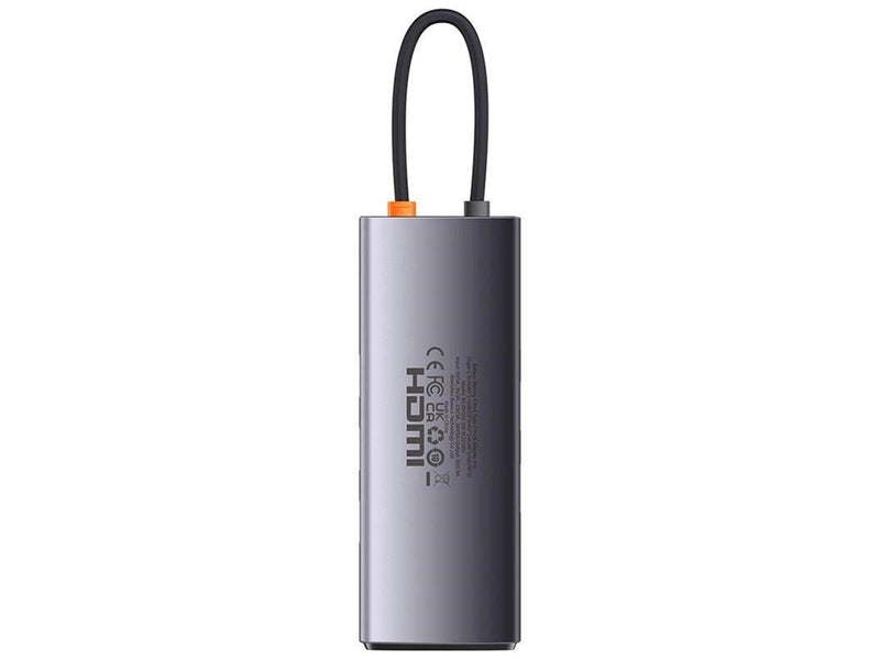 Baseus StarJoy Metal Glam Series USB-C do HDMI + 3 x USB 3.0 + USB-C PD + RJ45 + SD/TF USB-Hubs - USB 3.0 - 8 Anschlüsse - Grau