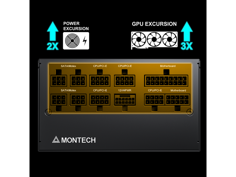 Montech Century Gold G5 750W Netzteile - 750 Watt - 120 mm - ATX 3.0 - 80 Plus Gold zertifiziert