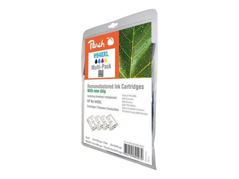 Peach - 4-pack - black yellow cyan magenta - compatible - ink cartridge - Tintenpatrone Cyan