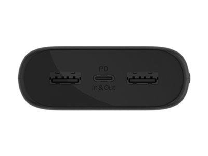 Belkin BoostCharge power bank - 2 x USB 24 pin USB-C - 20 Watt Powerbank (Akku) - schwarz - 20000 mAh