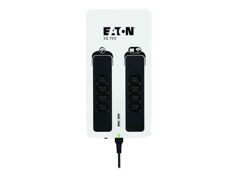 Eaton 3S700I 3S Gen2 UPS IEC 700 VA 420 W Input: C14 Outputs: (4) C13 (4) C13 surge only USB Communication USB charge (2)