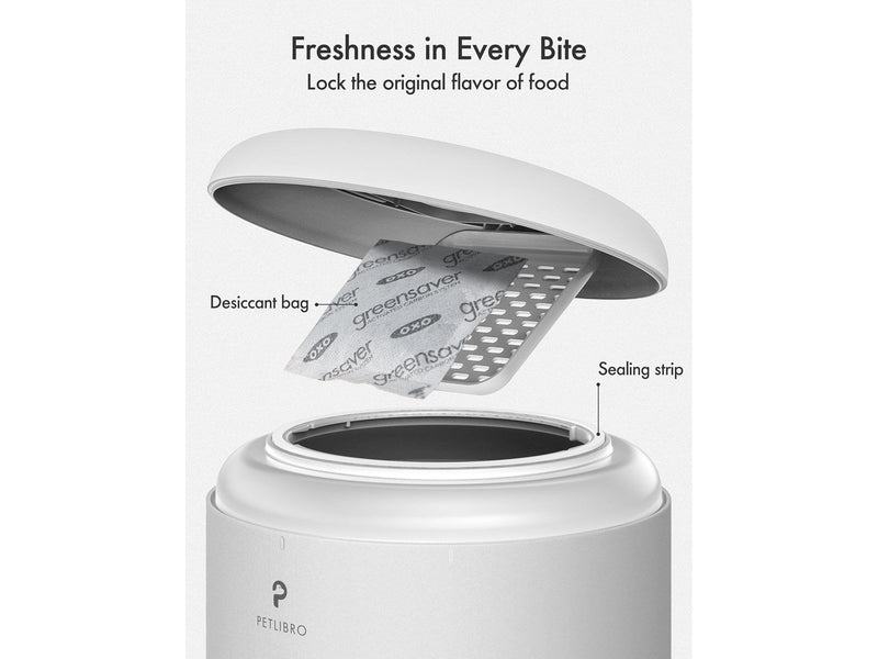 Pet Libro GRANARY DUAL FOOD TRAY 5L WHITE-UK&EU ADAPTER