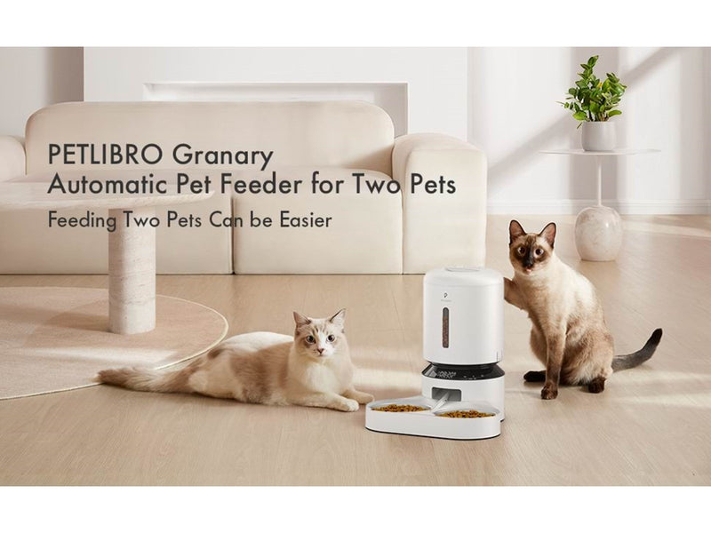Pet Libro GRANARY DUAL FOOD TRAY 5L WHITE-UK&EU ADAPTER