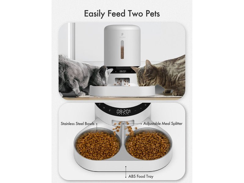 Pet Libro GRANARY DUAL FOOD TRAY 5L WHITE-UK&EU ADAPTER