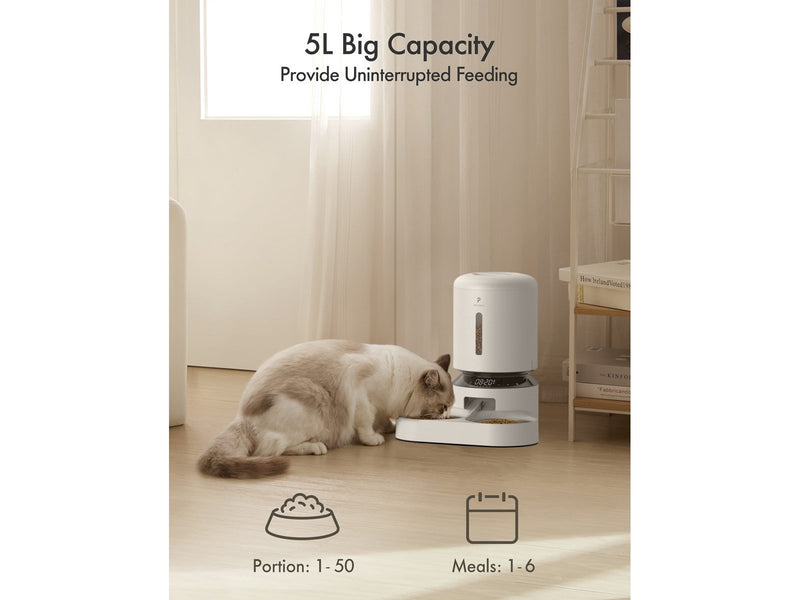 Pet Libro GRANARY DUAL FOOD TRAY 5L WHITE-UK&EU ADAPTER