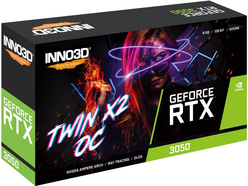 Inno3D GeForce RTX 3050 Twin X2 OC V2 - 8GB GDDR6 RAM - Grafikkarte