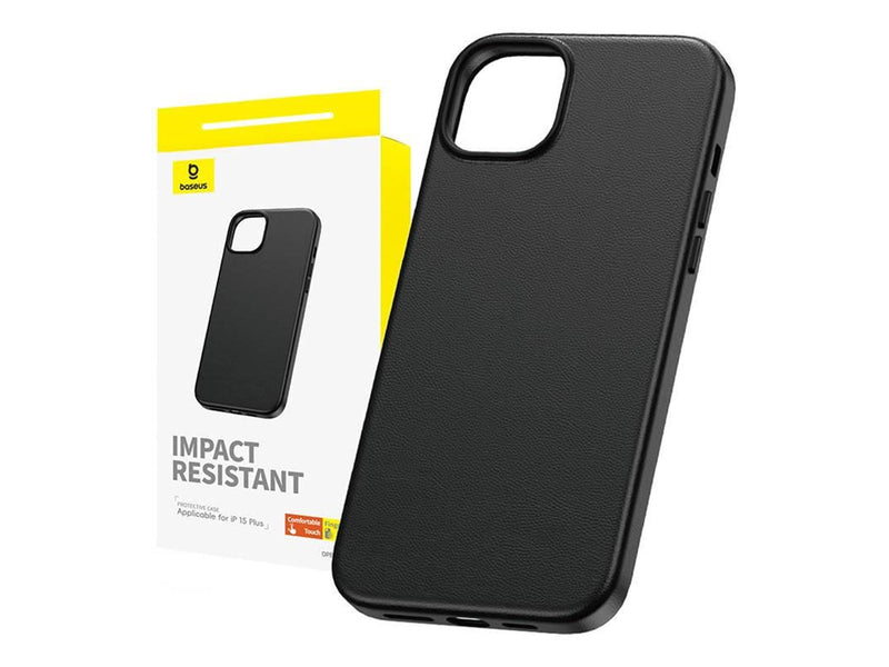 Baseus Phone Case for iPhone 15 Plus  Fauxther Series (Black)