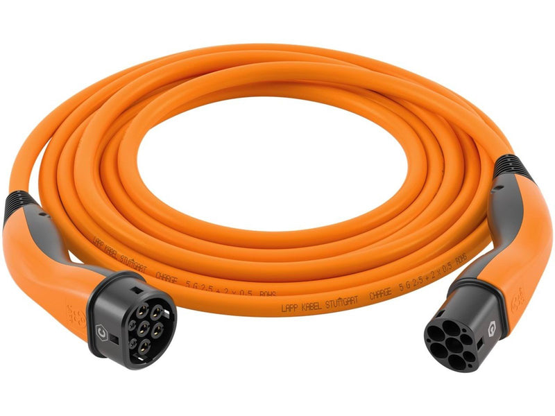 LAPP Type 2 Charging Cable, up to 22 kW, 7 m, orange
