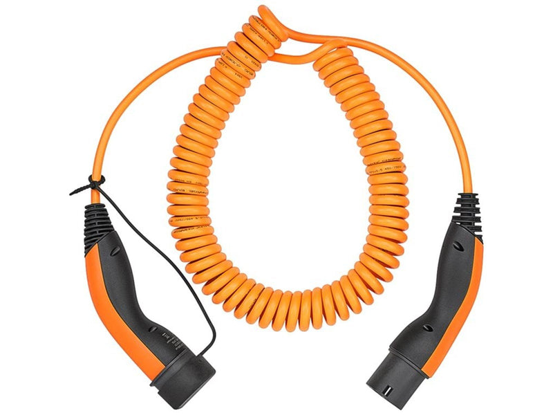 LAPP Type 2 Spiral Charging Cable, up to 11 kW, 5 m, orange