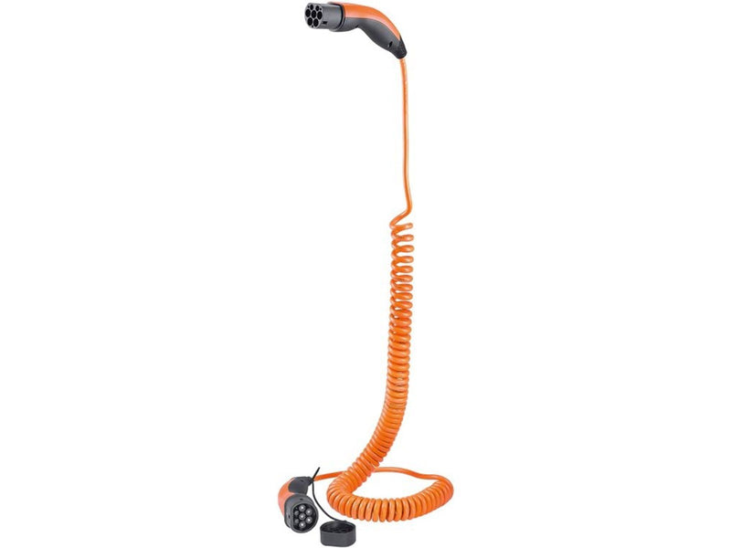 LAPP Type 2 Spiral Charging Cable, up to 11 kW, 5 m, orange