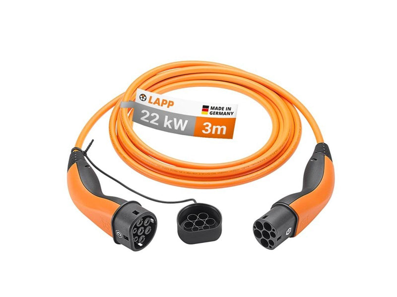 LAPP Type 2 Charging Cable, up to 22 kW, 3 m, orange