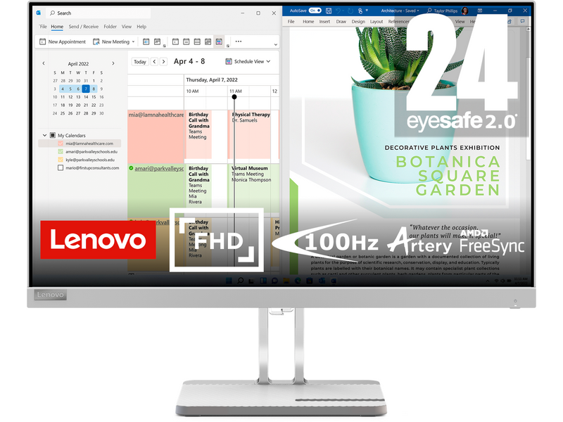 24" Lenovo L24e-40 - 1920x1080 - 100Hz - VA - VGA / HDMI