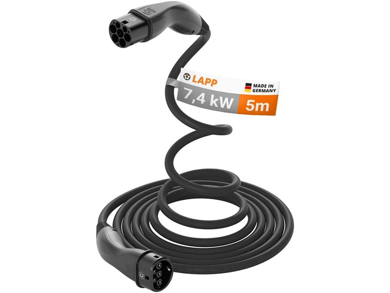 LAPP Type 2 HELIX Convenience Charging Cable, up to 7,4 kW, 5 m, black