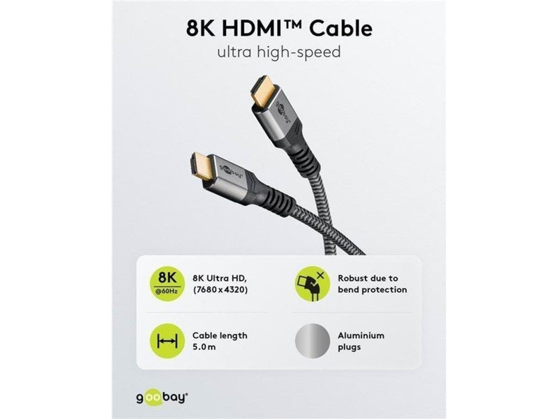 Pro HDMI 2.1 Sleeved - Display Kabel - 5m - Schwarz