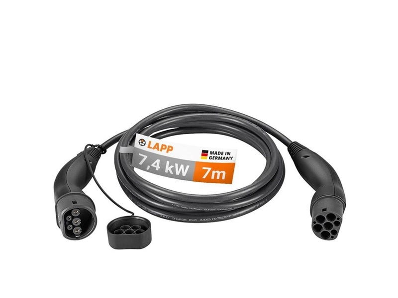 LAPP Type 2 Charging Cable, up to 7.4 kW, 7 m, black