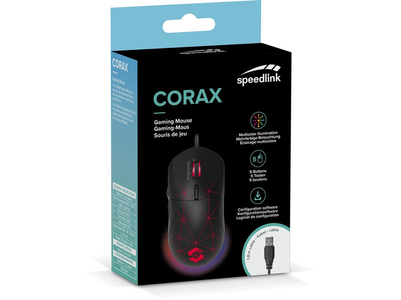 Speed-Link CORAX - Black - Gaming Maus (Schwarz)