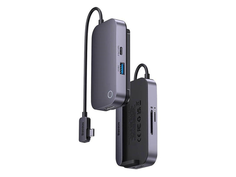 Baseus PadJoy Series USB-C to USB 3.0 + HDMI + USB-C PD + jack 3.5mm + SD/TF (Grey) USB-Hubs - USB 3.0 - 6 - Grau