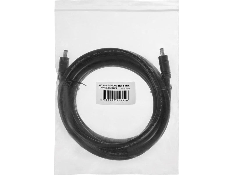 Sandberg DC to DC 5521+5525. 3M. 100W.