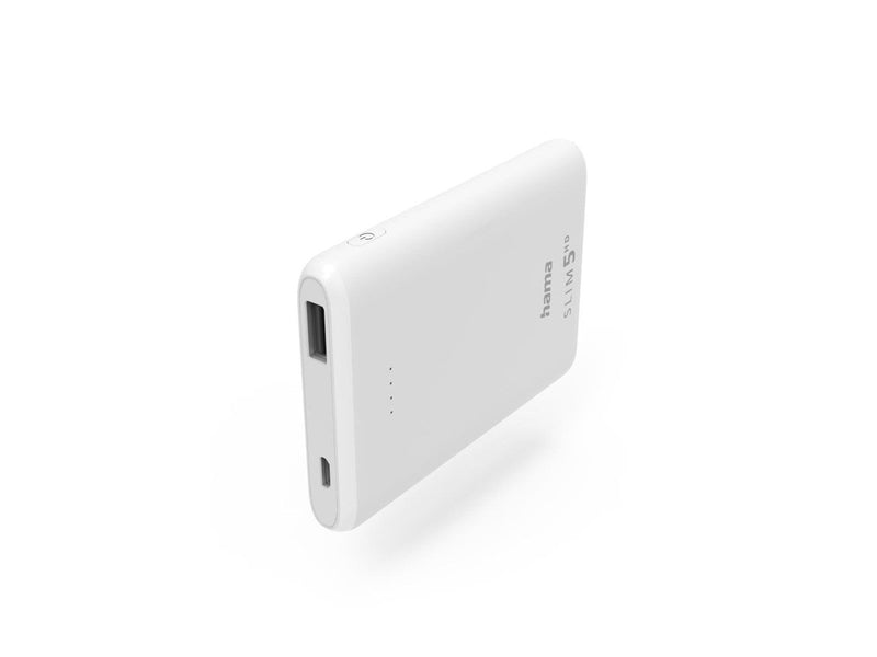 Hama SLIM 5HD Powerbank (Akku) - Weiß - 5000 mAh