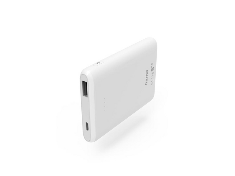 Hama SLIM 5HD Powerbank (Akku) - Weiß - 5000 mAh