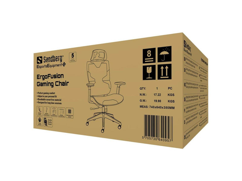 Sandberg ErgoFusion Gaming Stuhl - PU-Leder - Bis zu 150 kg