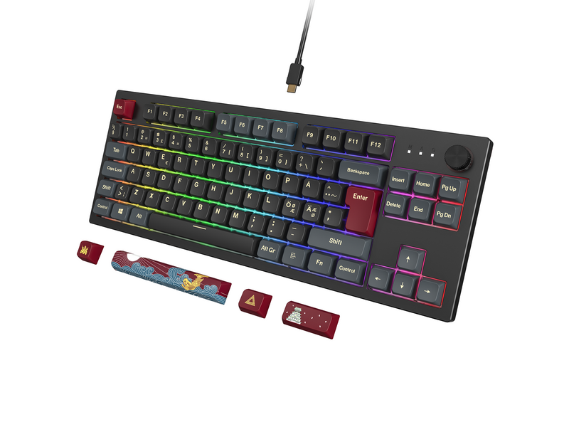 Montech MKey TKL Darkness - Gateron G Pro 2.0 Brown - Gaming Tastaturen - ohne Numpad - Nordisch - Schwarz