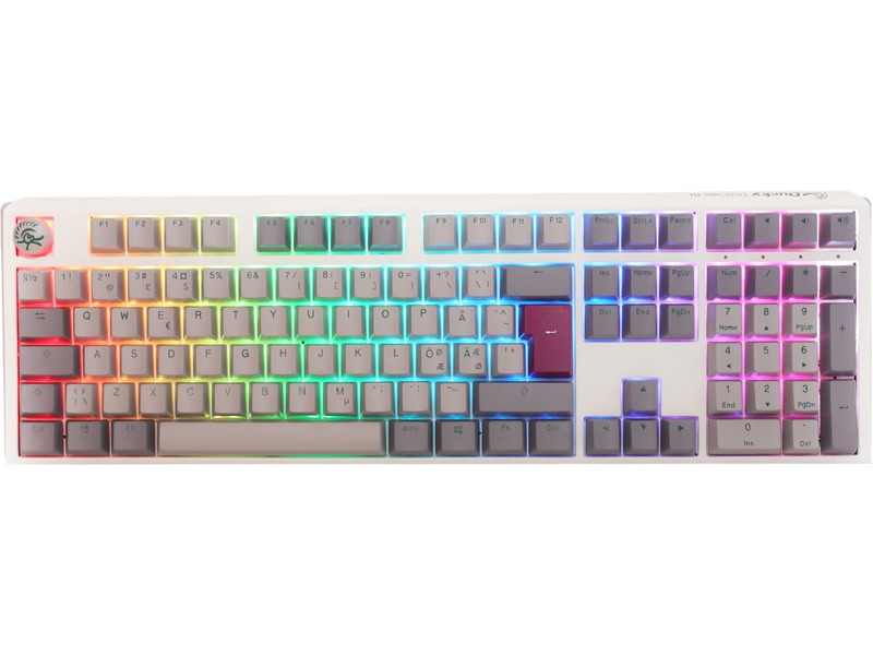 Ducky One 3 - Mist Nordic - Fullsize - Cherry Blue - RGB - ND - Gaming Tastaturen - Nordisch - Grau