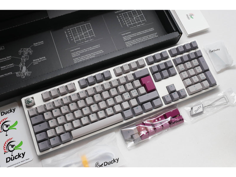 Ducky One 3 - Mist Nordic - Fullsize - Cherry Blue - RGB - ND - Gaming Tastaturen - Nordisch - Grau