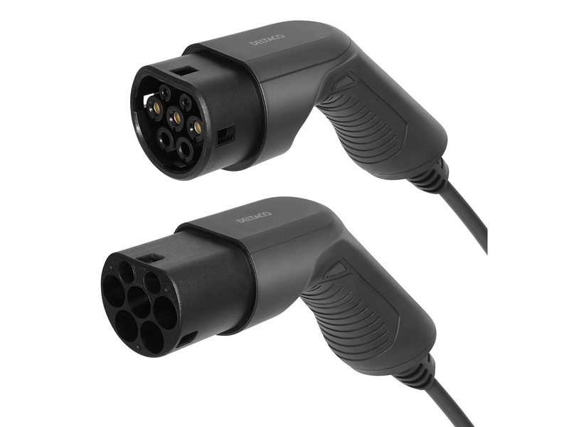 Deltaco E-Charge cable type 2 - type 2 3 phase 16A Spiral 3M/5M