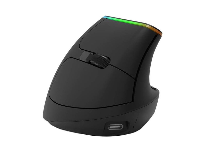 DeLUX Wireless Vertical Mouse Delux M618DB BT4.0 + 2.4Ghz 4000DPI RGB - Vertical mouse (Schwarz)