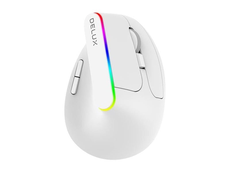 DeLUX Wireless Vertical Mouse Delux M618DB BT4.0 + 2.4Ghz 4000DPI RGB - Vertical mouse (Schwarz)