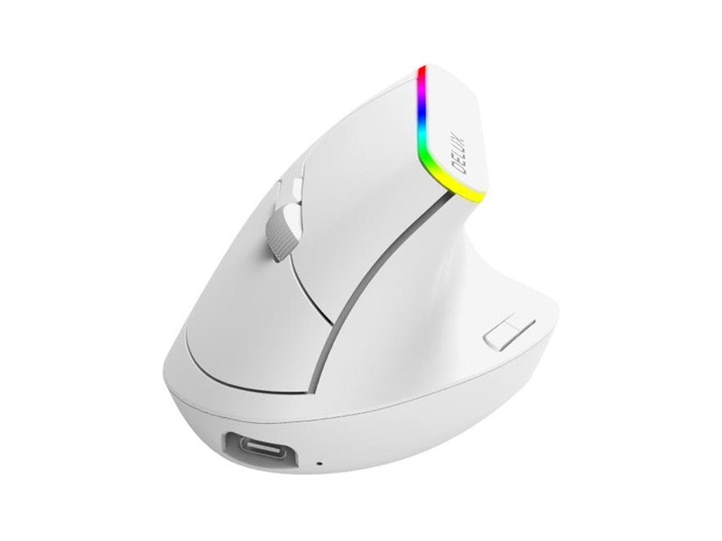 DeLUX Wireless Vertical Mouse Delux M618DB BT4.0 + 2.4Ghz 4000DPI RGB - Vertical mouse (Schwarz)