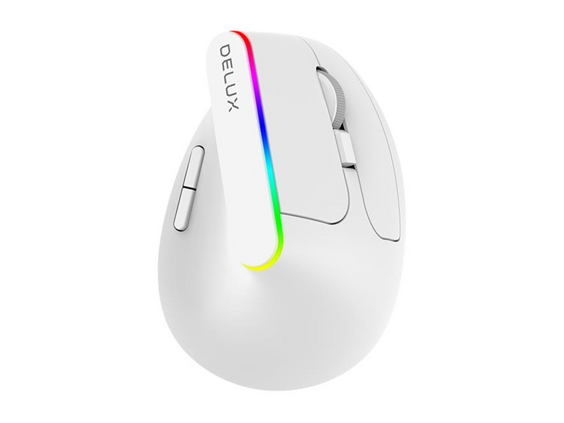 DeLUX Wireless Vertical Mouse Delux M618DB BT4.0 + 2.4Ghz 4000DPI RGB - Vertical mouse (Schwarz)