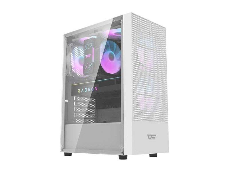 Darkflash Computer case A290 + 3 fans (white) - Gehäuse - Desktop - Grau