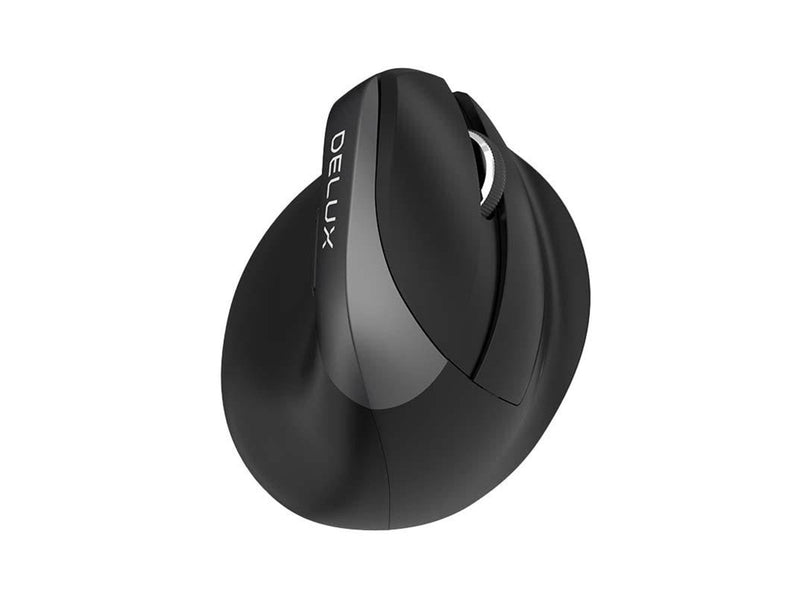 DeLUX Wireless Vertical Mouse Delux M618Mini BT+2.4G RGB 4000DPI (Iron Gray) - Vertical mouse (Schwarz)