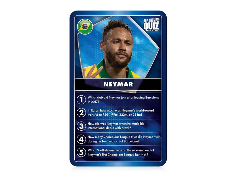 Winning Moves World Football Stars Blue Top Trumps Quiz Card Game (English)