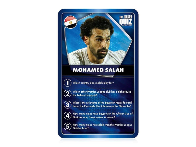 Winning Moves World Football Stars Blue Top Trumps Quiz Card Game (English)