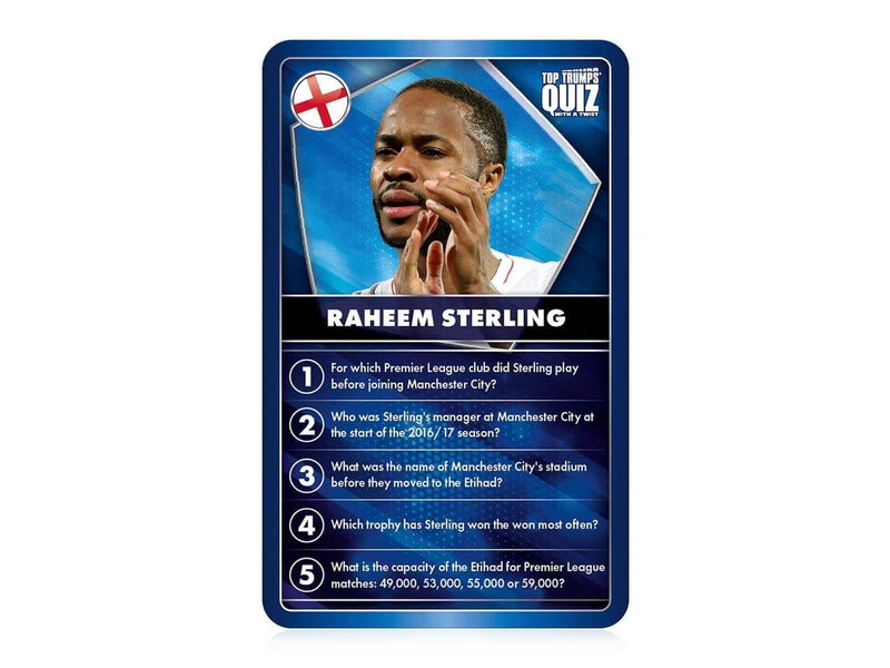 Winning Moves World Football Stars Blue Top Trumps Quiz Card Game (English)