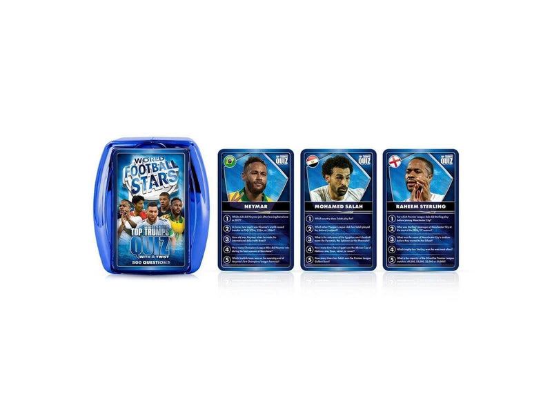 Winning Moves World Football Stars Blue Top Trumps Quiz Card Game (English)
