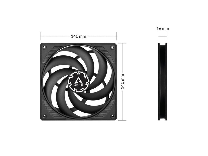 Arctic P14 Slim PWM PST - Gehäuselüfter - 140mm - Schwarz - 23 dBA