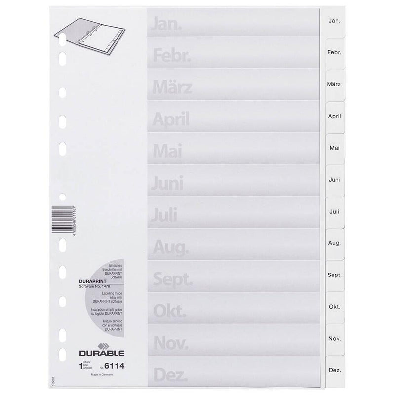DURABLE Ordnerregister Vollformat Jan.-Dez. - 1 Satz