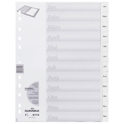 DURABLE Ordnerregister Vollformat Jan.-Dez. - 1 Satz