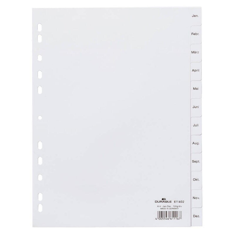 DURABLE Ordnerregister Vollformat Jan.-Dez. - 1 Satz