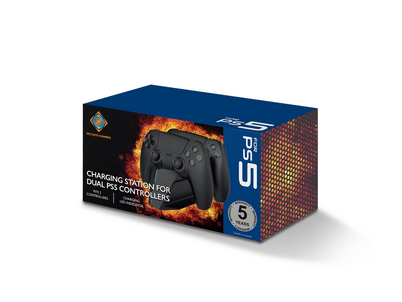 Deltaco Dual Charging Dock - Wired - Sony PlayStation 5