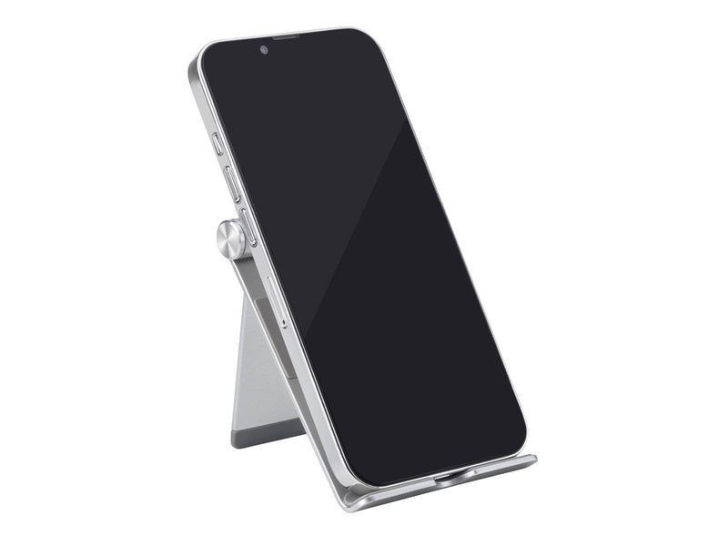 Deltaco Foldable phone/tablet stand in aluminum non-slip universal adjustable silver