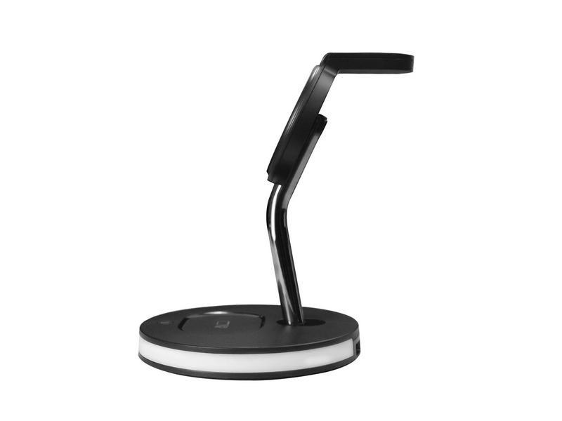 Deltaco 3-in-1 magnetic wireless charger black