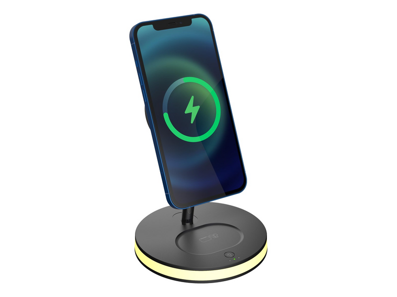 Deltaco 3-in-1 magnetic wireless charger black
