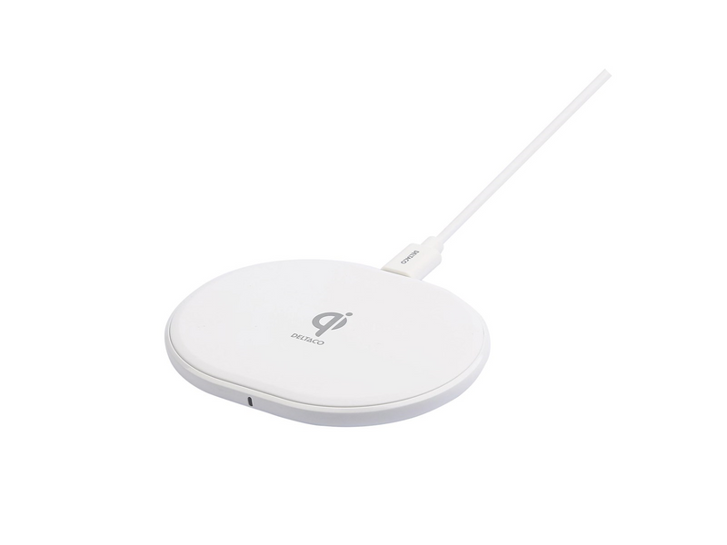 Deltaco Wireless charger 10 W USB-C Qi certified white