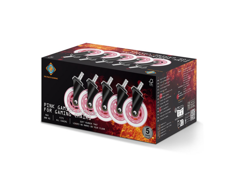 Deltaco 3" Universal Rubber Caster - Rosa