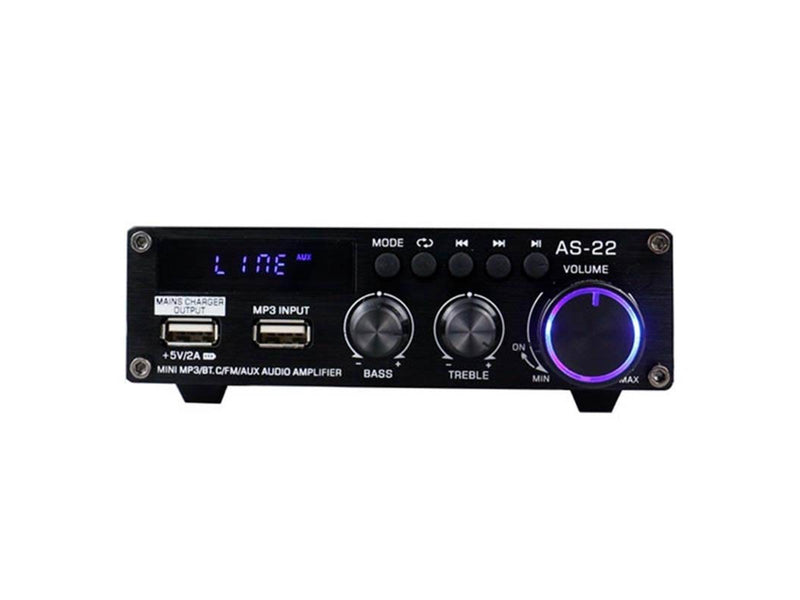 BlitzWolf AS-22 audio amplifier 45W Bluetooth 5.0 USB + remote control (black)